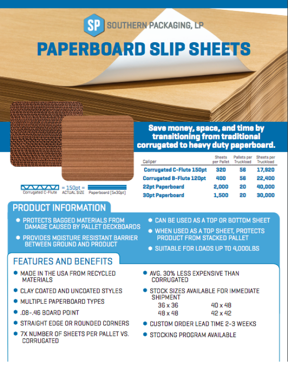 paperboard slip sheets