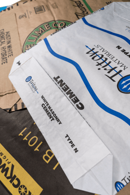 Various industrial paper bags